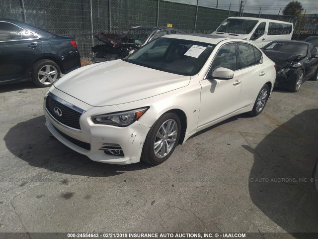 JN1BV7AP9FM333817 - 2015 INFINITI Q50 PREMIUM/SPORT WHITE photo 2