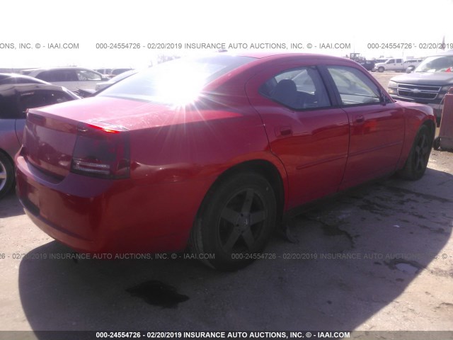 2B3KA43G67H837963 - 2007 DODGE CHARGER SE/SXT RED photo 4