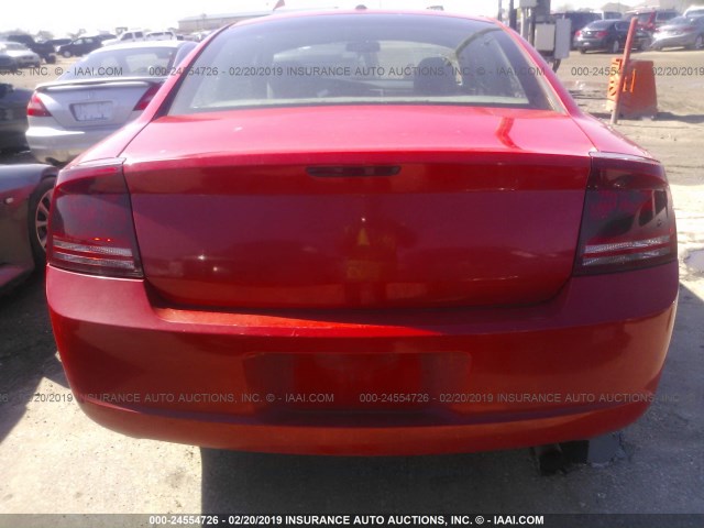 2B3KA43G67H837963 - 2007 DODGE CHARGER SE/SXT RED photo 6