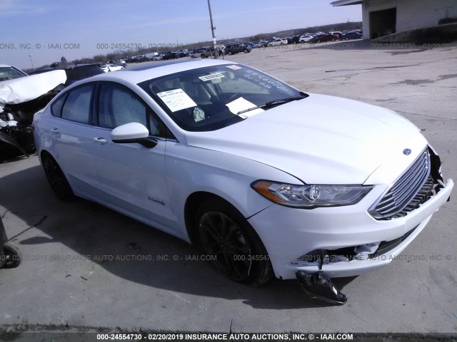 3FA6P0LU6JR170293 - 2018 FORD FUSION SE HYBRID WHITE photo 1