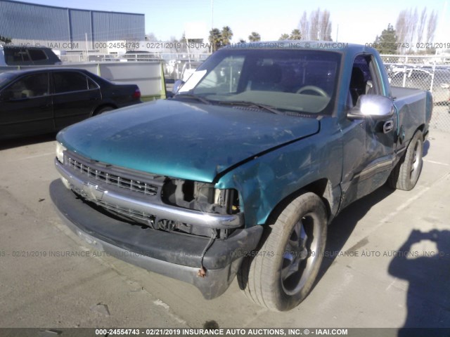 1GCEC14T01Z232649 - 2001 CHEVROLET SILVERADO C1500 TEAL photo 2