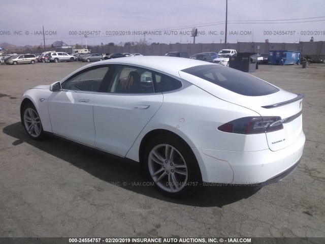 5YJSA1AG5DFP09506 - 2013 TESLA MODEL S WHITE photo 3