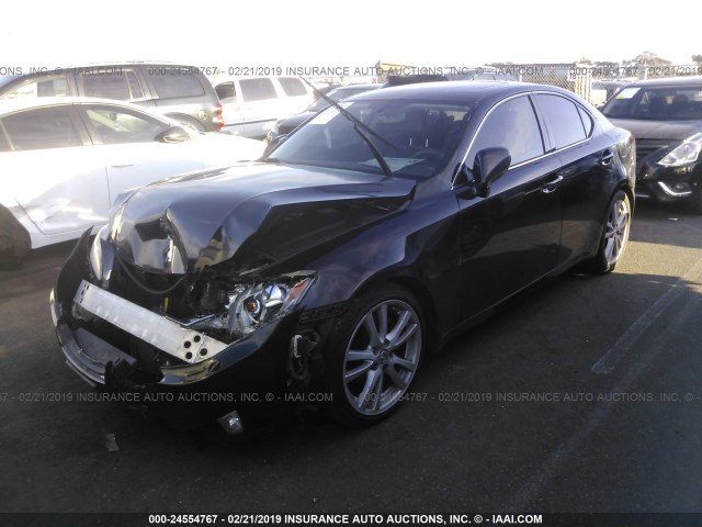 JTHBK262475050483 - 2007 LEXUS IS 250 BLACK photo 2