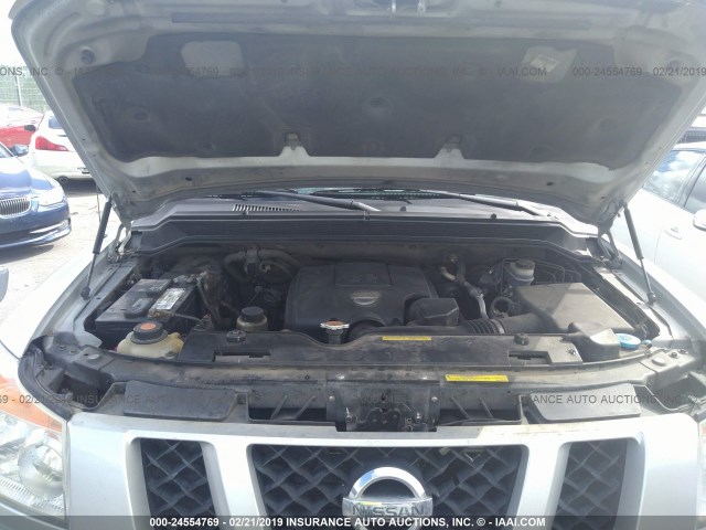 1N6BA07D08N344843 - 2008 NISSAN TITAN XE/SE/LE SILVER photo 10