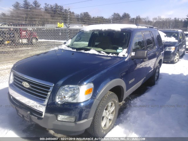 1FMEU73E96UA38172 - 2006 FORD EXPLORER XLT BLUE photo 2