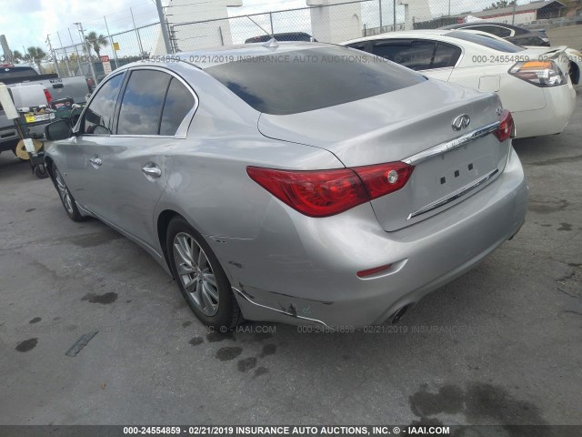 JN1BV7AP4FM340206 - 2015 INFINITI Q50 PREMIUM/SPORT SILVER photo 3