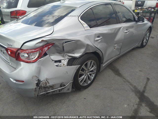 JN1BV7AP4FM340206 - 2015 INFINITI Q50 PREMIUM/SPORT SILVER photo 6