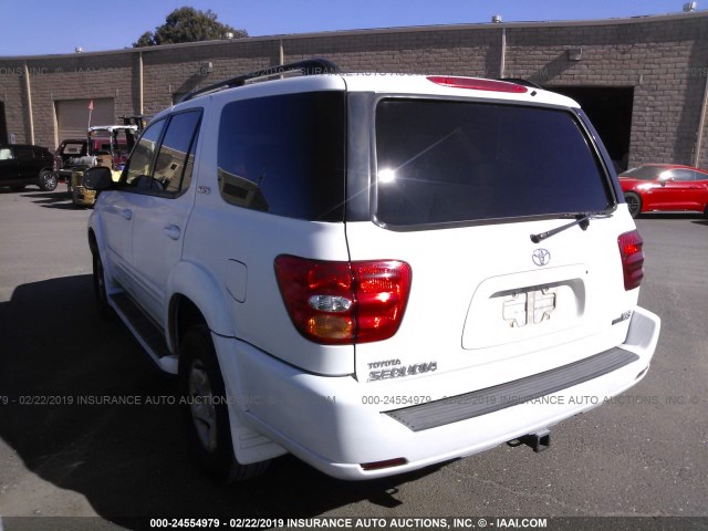 5TDZT34A02S104958 - 2002 TOYOTA SEQUOIA SR5 WHITE photo 3