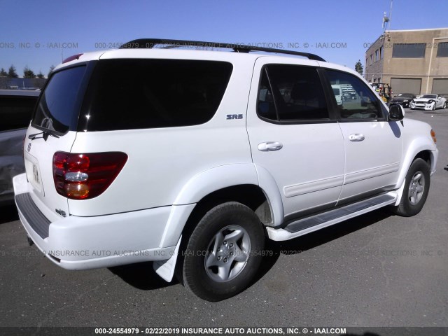 5TDZT34A02S104958 - 2002 TOYOTA SEQUOIA SR5 WHITE photo 4