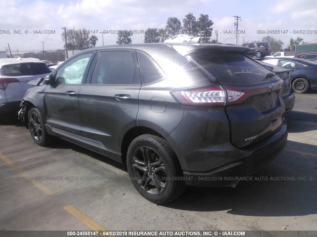 2FMPK3J90JBC01125 - 2018 FORD EDGE SEL GRAY photo 3