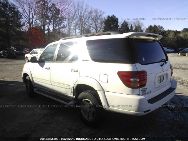 5TDZT38A81S030360 - 2001 TOYOTA SEQUOIA LIMITED WHITE photo 3