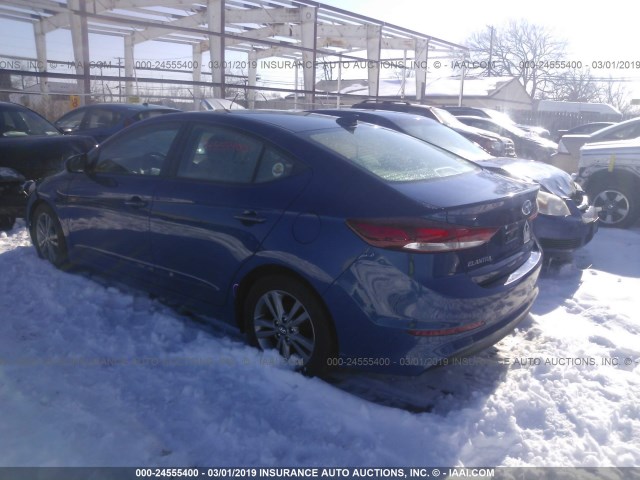 5NPD84LF2HH098612 - 2017 HYUNDAI ELANTRA SE/VALUE/LIMITED BLUE photo 3