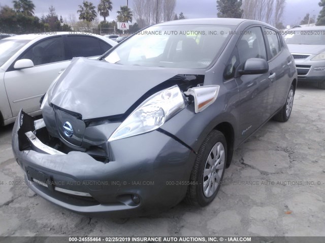 1N4AZ0CP6GC305486 - 2016 NISSAN LEAF S GRAY photo 2