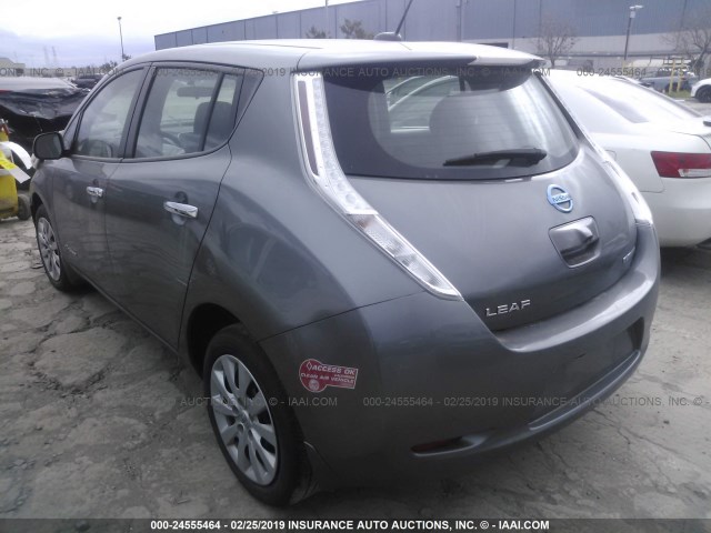 1N4AZ0CP6GC305486 - 2016 NISSAN LEAF S GRAY photo 3