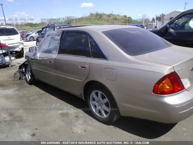 4T1BF28B42U259316 - 2002 TOYOTA AVALON XL/XLS TAN photo 3