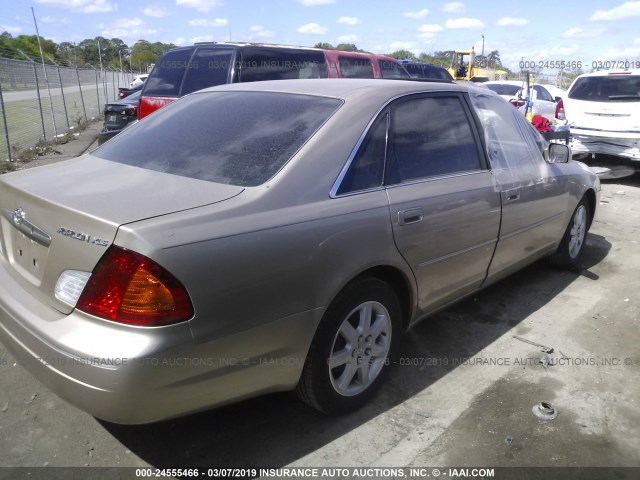 4T1BF28B42U259316 - 2002 TOYOTA AVALON XL/XLS TAN photo 4