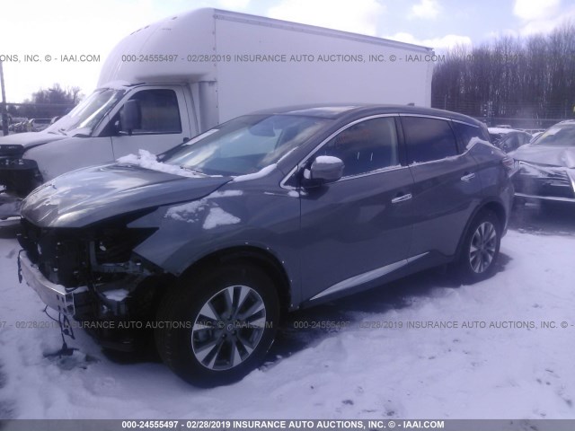 5N1AZ2MH8JN199465 - 2018 NISSAN MURANO S/SL/SV/PLATINUM GRAY photo 2