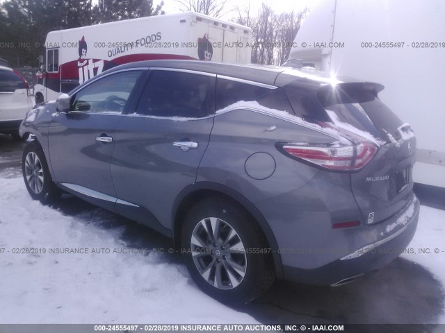 5N1AZ2MH8JN199465 - 2018 NISSAN MURANO S/SL/SV/PLATINUM GRAY photo 3