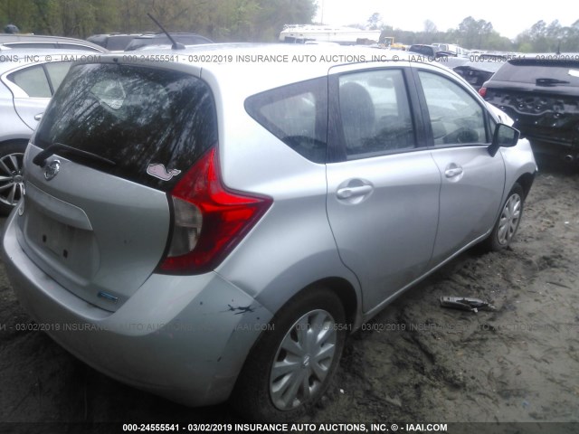 3N1CE2CP8FL425659 - 2015 NISSAN VERSA NOTE S/S PLUS/SV/SL/SR SILVER photo 4