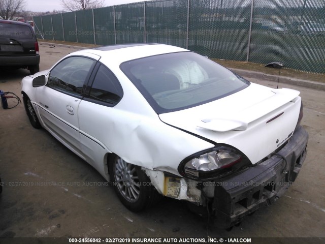 1G2NW12E61M562986 - 2001 PONTIAC GRAND AM GT WHITE photo 3