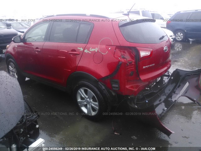 KNDPBCA22B7050516 - 2011 KIA SPORTAGE LX RED photo 3