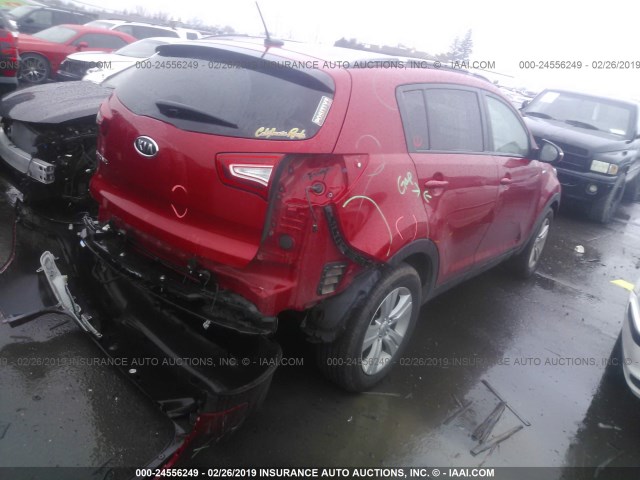 KNDPBCA22B7050516 - 2011 KIA SPORTAGE LX RED photo 4