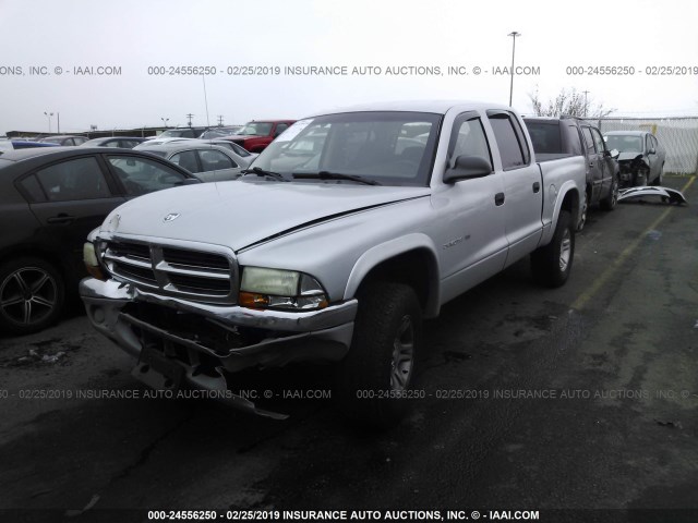 1B7HG2AN51S276491 - 2001 DODGE DAKOTA QUAD SILVER photo 2