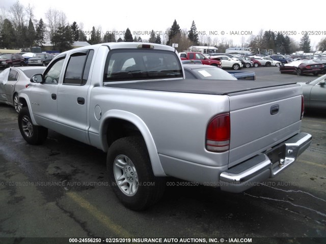 1B7HG2AN51S276491 - 2001 DODGE DAKOTA QUAD SILVER photo 3