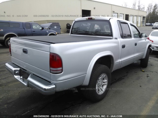 1B7HG2AN51S276491 - 2001 DODGE DAKOTA QUAD SILVER photo 4