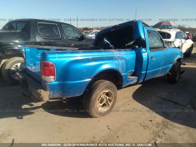 1FTYR10C3YPA10629 - 2000 FORD RANGER BLUE photo 4