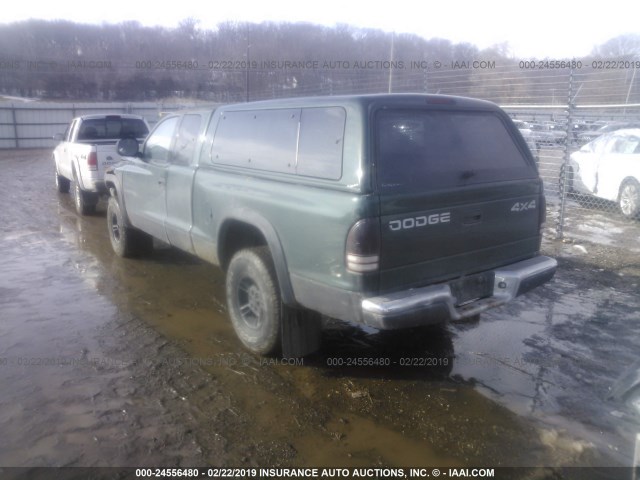 1B7GG22Y7XS142918 - 1999 DODGE DAKOTA GREEN photo 3