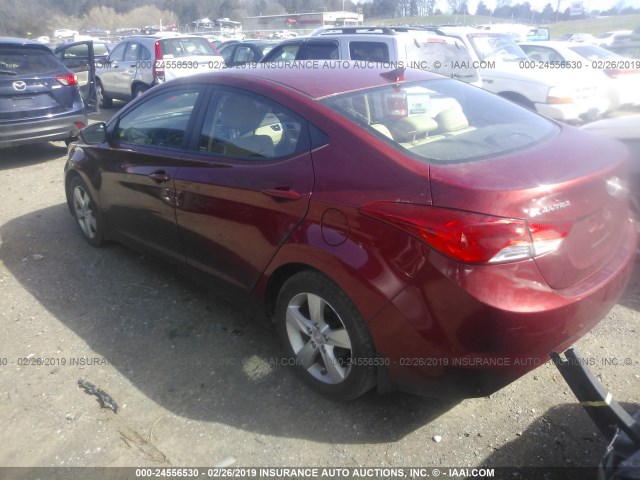 5NPDH4AE0DH321492 - 2013 HYUNDAI ELANTRA GLS/LIMITED RED photo 3