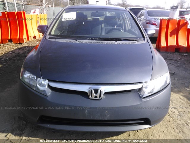 JHMFA36216S005883 - 2006 HONDA CIVIC HYBRID BLUE photo 6