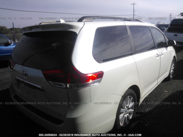 5TDYK3DC3ES516697 - 2014 TOYOTA SIENNA XLE/LIMITED WHITE photo 4