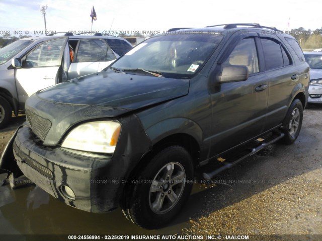 KNDJD733645203765 - 2004 KIA SORENTO EX/LX GREEN photo 2