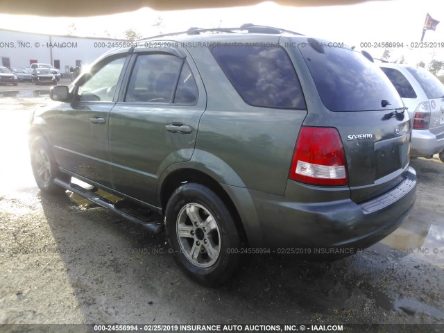 KNDJD733645203765 - 2004 KIA SORENTO EX/LX GREEN photo 3