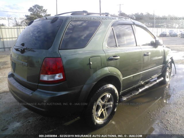 KNDJD733645203765 - 2004 KIA SORENTO EX/LX GREEN photo 4