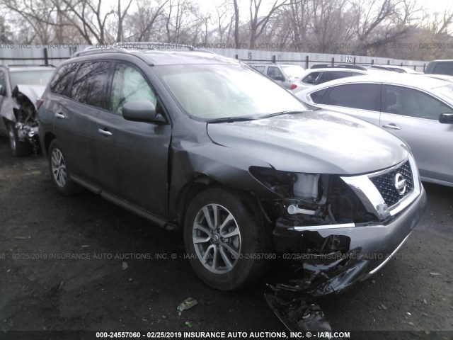 5N1AR2MM9GC637508 - 2016 NISSAN PATHFINDER S/SV/SL/PLATINUM GRAY photo 1