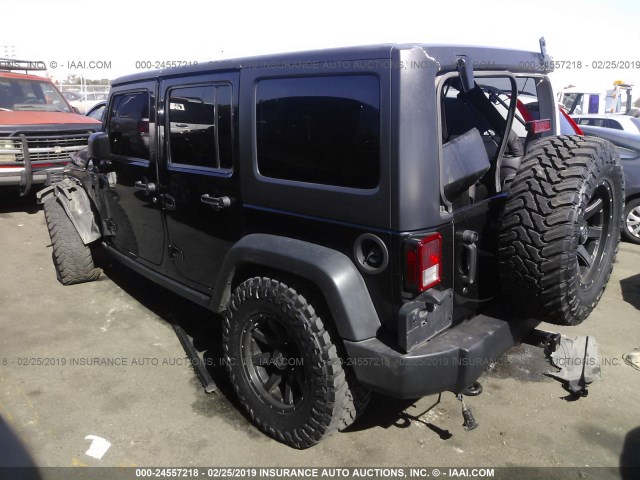 1J4BA6H14BL637183 - 2011 JEEP WRANGLER UNLIMITE RUBICON BLACK photo 3