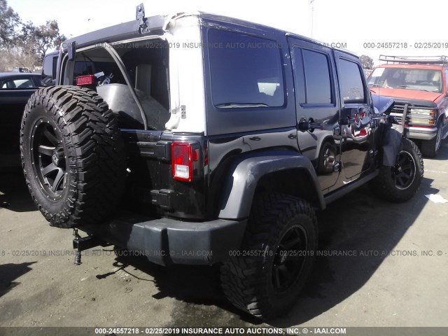 1J4BA6H14BL637183 - 2011 JEEP WRANGLER UNLIMITE RUBICON BLACK photo 4