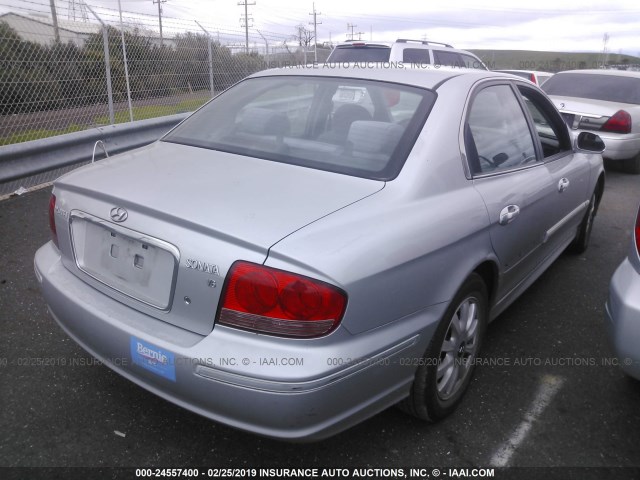 KMHWF35H55A122049 - 2005 HYUNDAI SONATA GLS/LX SILVER photo 4