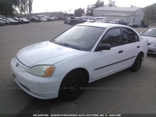 1HGES16102L025098 - 2002 HONDA CIVIC DX WHITE photo 2