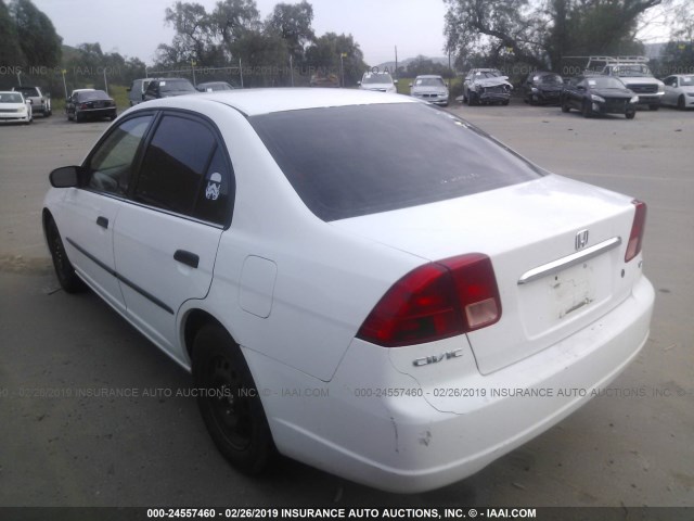 1HGES16102L025098 - 2002 HONDA CIVIC DX WHITE photo 3