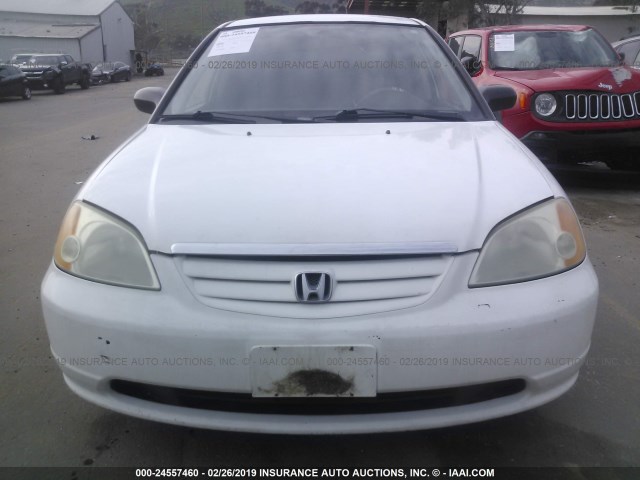 1HGES16102L025098 - 2002 HONDA CIVIC DX WHITE photo 6