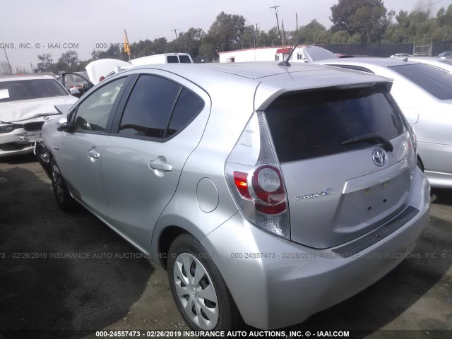 JTDKDTB3XE1568554 - 2014 TOYOTA PRIUS C SILVER photo 3