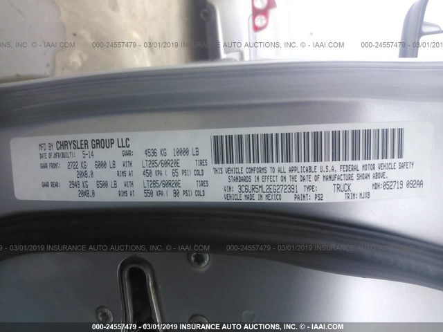 3C6UR5ML2EG272391 - 2014 RAM 2500 SLT Gümüş foto 9