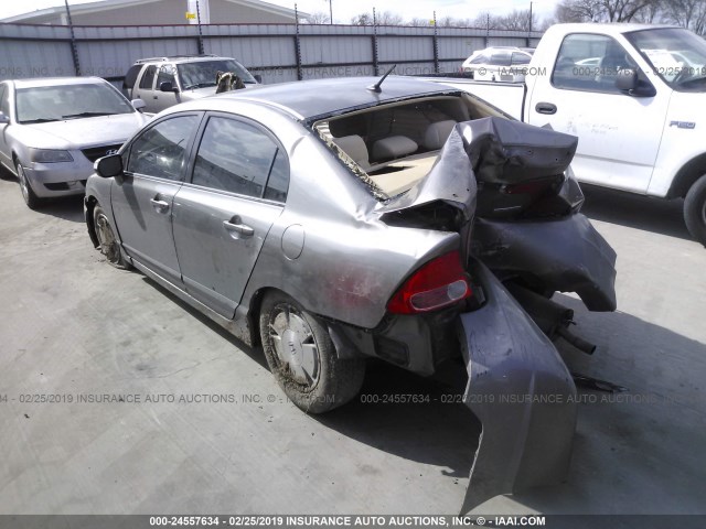 JHMFA36238S030268 - 2008 HONDA CIVIC HYBRID GRAY photo 3