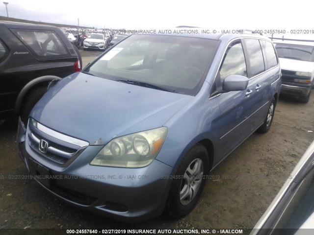 5FNRL38706B120991 - 2006 HONDA ODYSSEY EXL BLUE photo 2