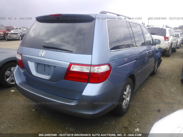 5FNRL38706B120991 - 2006 HONDA ODYSSEY EXL BLUE photo 4