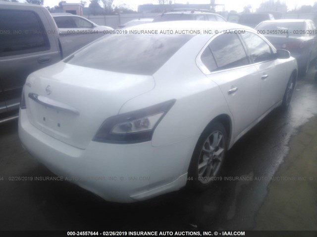 1N4AA5AP6DC816201 - 2013 NISSAN MAXIMA S/SV WHITE photo 4